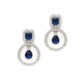 Stone kundan earrings (Blue) - Ruby Raang - Swadesiicart