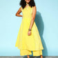 Ahalyaa Women Yellow Colour Cotton Printed Kurta Palazzo Set | Swadesiicart