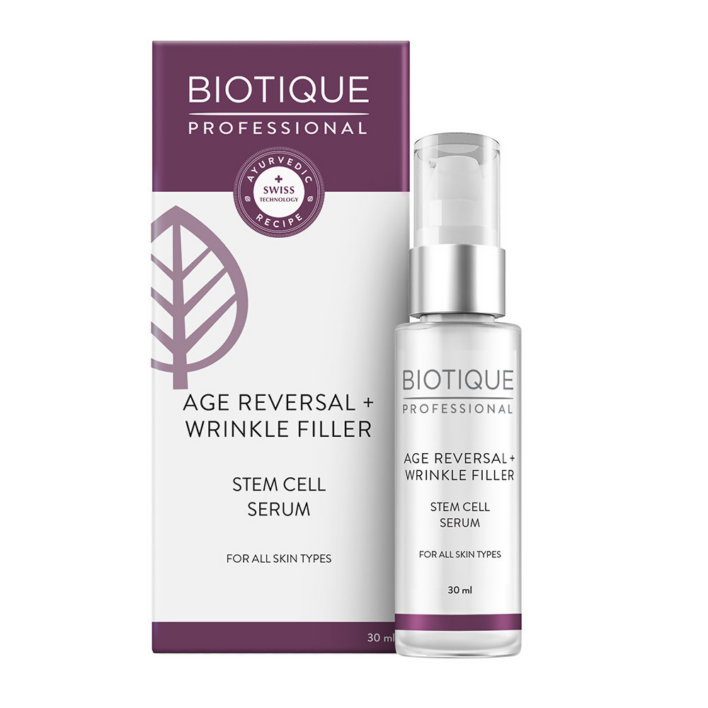 Biotique Professional Age Reversal + Wrinkle Filler Stem Cell Serum | Swadesiicart