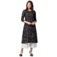 Anubhutee Women's Rayon Black Kurta Set | Swadesiicart