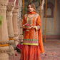 Anaita Orange Chinon Readymade Palazzo Suit with Codding Dori & Sequence Work