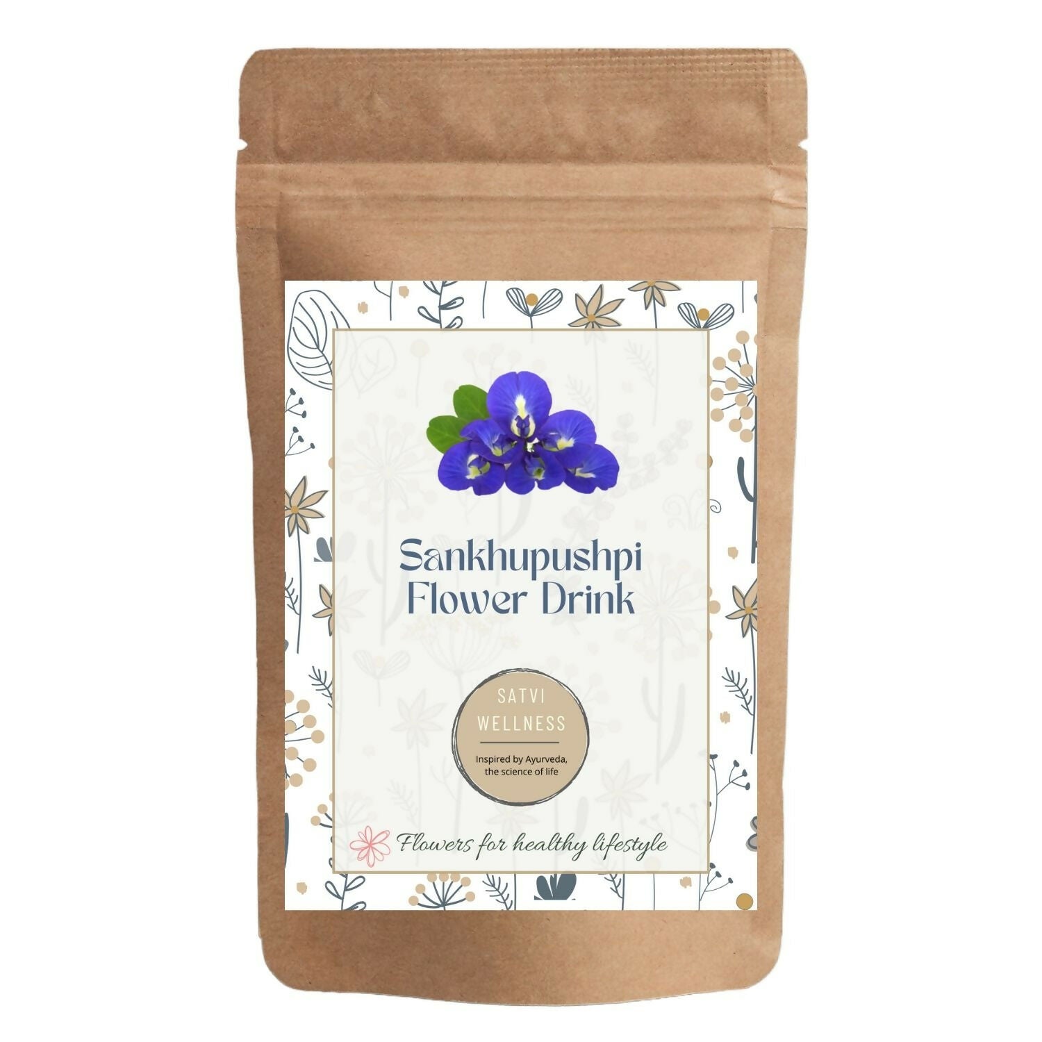 Satvi Wellness Shankhupushpi flower Tea | Blue Butterfly pea tea | Blue tea mix - Satvi Wellness