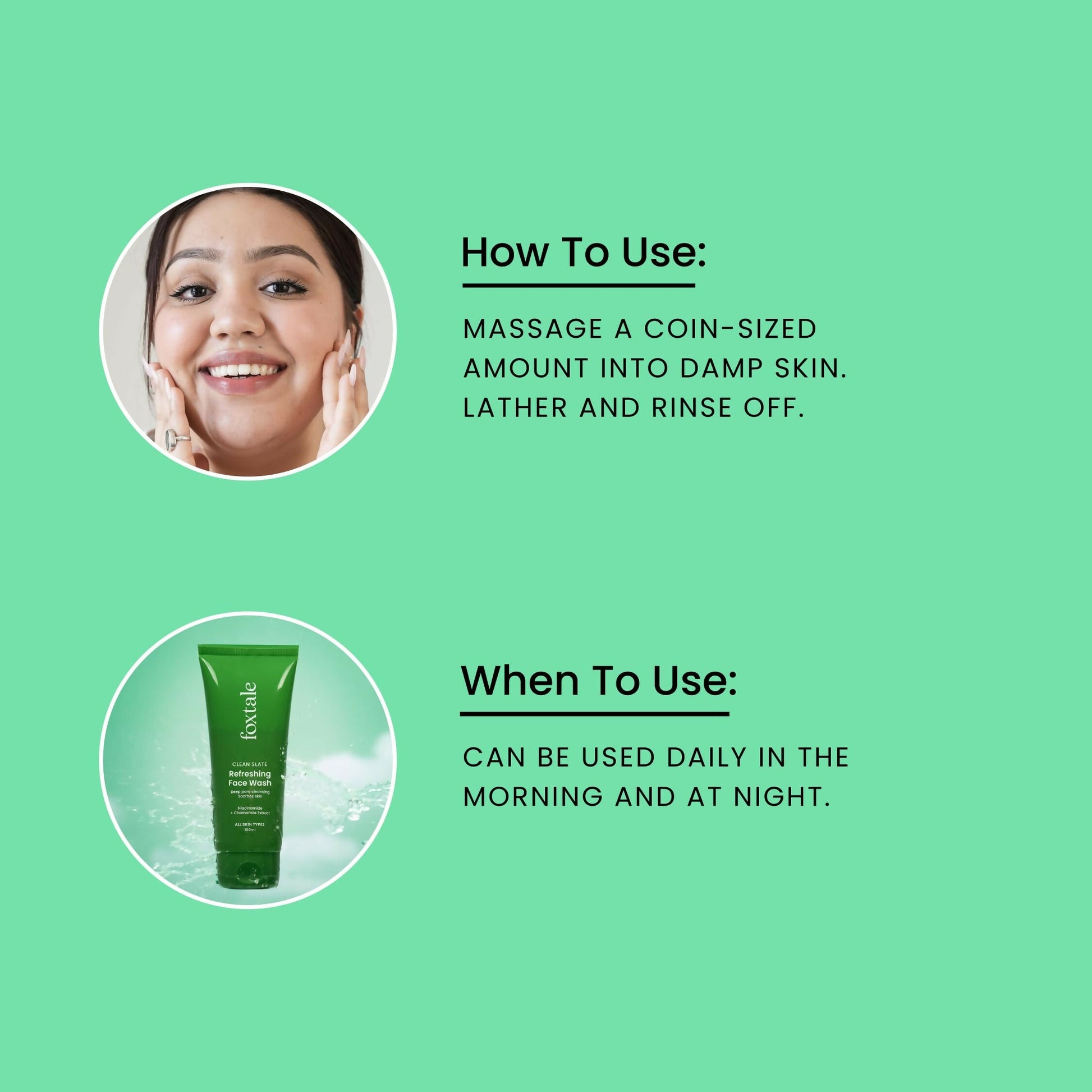 Foxtale Refreshing Face Wash For Deep Cleansing with Niacinamide - Hydrates & Brightens Skin - Swadesiicart