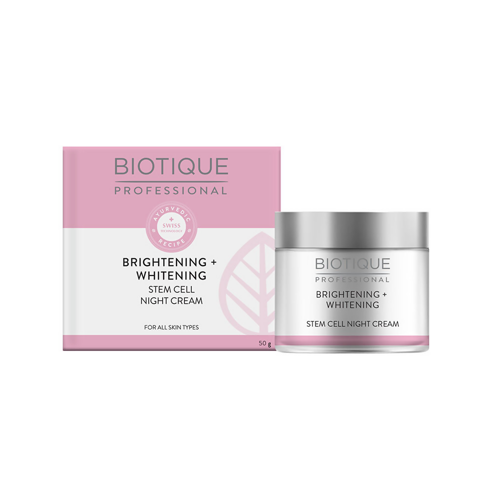 Biotique Professional Brightening + Whitening Stem Cell Night Cream | Swadesiicart