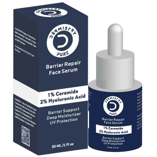 Dermistry Pure 1% Ceramide 2% Hyaluronic Acid Sensitive & Dry Skin Moisturizer Barrier Repair Serum - Swadesiicart