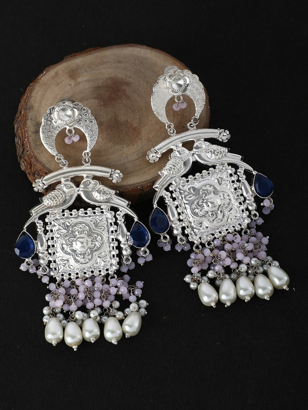 Joban Fashion Women Handcrafted Silver Tone Earrings | Swadesiicart