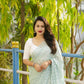 Blue Poly Chiffon Ethnic Motifs Saree with Unstitched Blouse - Hiral Fashion | Swadesiicart