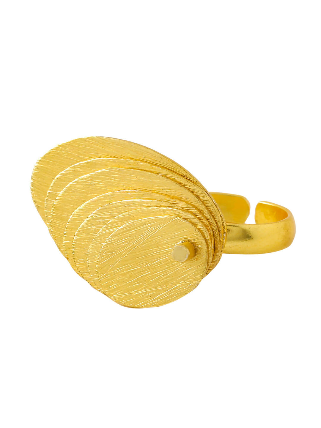 NVR Women's Western Gold-Polished Ajustable Finger Ring | Swadesiicart