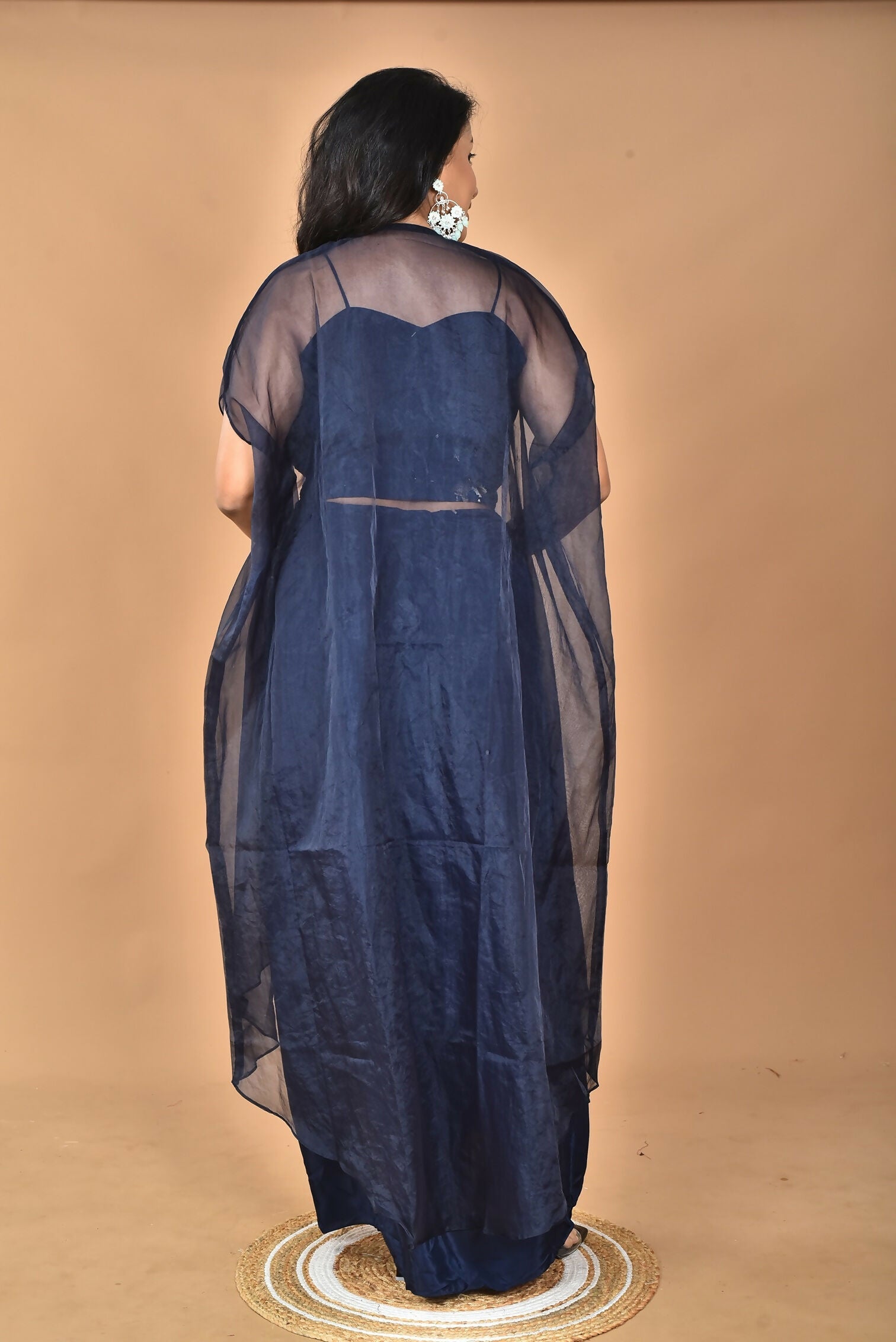 Morchari Women Hand Embroidery Crop Top-Blue - Swadesiicart