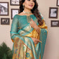 Aastha Fashion Yellow Tissue Silk Weaving Saree