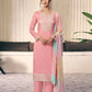 Anaita Peach Moonga Silk Stitched Suit with Embroidery Sequence Work