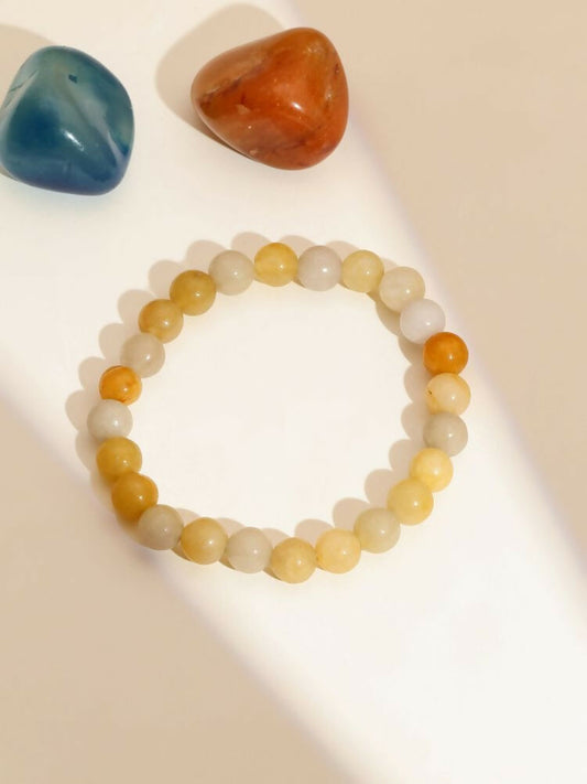 Yellow Aventurin Crystal Beads Bracelet - Ruby Raang | Swadesiicart