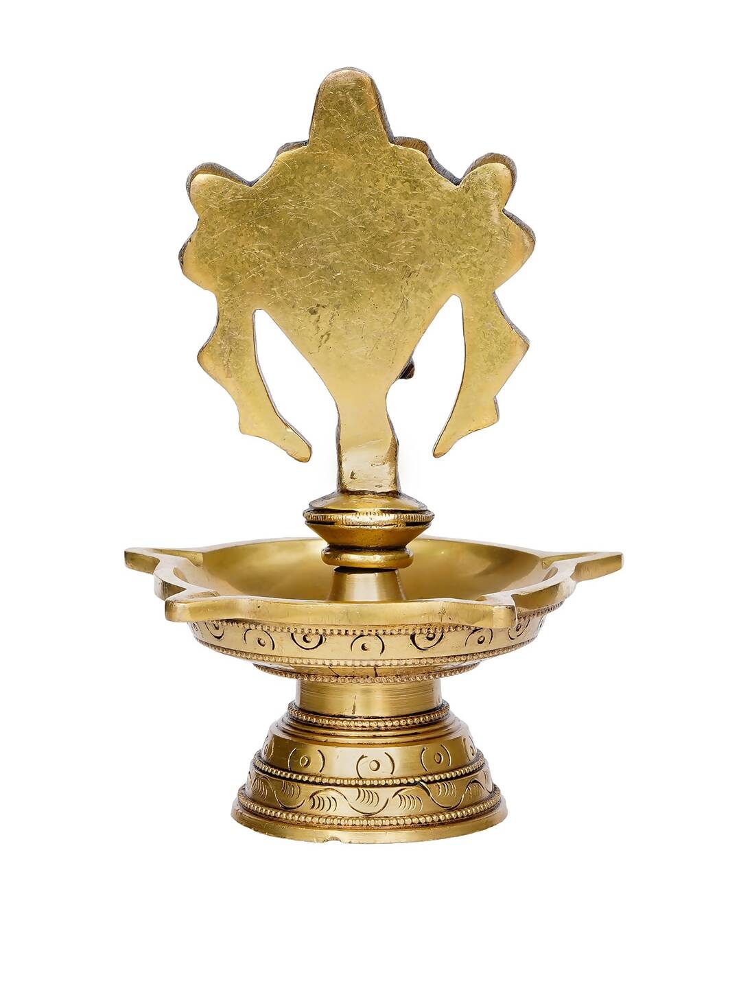 eCraftIndia Gold-Toned Shankha Handcrafted Diya with 5 wicks | Swadesiicart