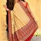 Joban Fashion Yellow Crepe Chiffon Pure Handloom Banarasi Silk Saree | Swadesiicart