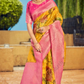 Exclusive Collection Wedding Pink Yellow Collection Banarasi Silk Saree With Rich Pallu - Swadesiicart