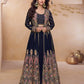 Aarshi Fashions Navy Blue Shimmer Wedding Gowns