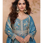Aarshi Fashions Sky Bkue Shimmer Wedding Gowns