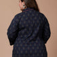 Miravan Women's Plus Size Blue Printed Indigo Kurti - Swadesiicart