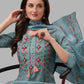 Blue Embroidered Kurta Pant & Dupatta Set, Multicolor - Hiral Fashion
