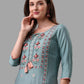 Blue Embroidered Kurta Pant & Dupatta Set, Multicolor - Hiral Fashion