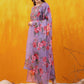 Applique Embroidered Kurta With Pant & Printed Dupatta, Lavender - Hiral Fashion