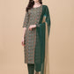 Berrylicious Womens Cotton Green Kurta With Pant And Dupatta Set., Multicolor - Hiral Fashion