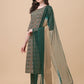 Berrylicious Womens Cotton Green Kurta With Pant And Dupatta Set., Multicolor - Hiral Fashion