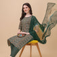 Berrylicious Womens Cotton Green Kurta With Pant And Dupatta Set., Multicolor - Hiral Fashion