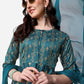 Anarkali Printed Kurta With Pant & Dupatta Set, Multicolor - Hiral Fashion