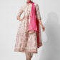 Anarkali Printed Kurta Suit With Pant And Dupatta Set, Multicolor - Hiral Fashion