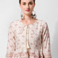 Anarkali Printed Kurta Suit With Pant And Dupatta Set, Multicolor - Hiral Fashion