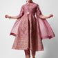Anarkali Printed Kurta Suit With Pant And Dupatta Set, Multicolor - Hiral Fashion