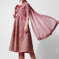 Anarkali Printed Kurta Suit With Pant And Dupatta Set, Multicolor - Hiral Fashion