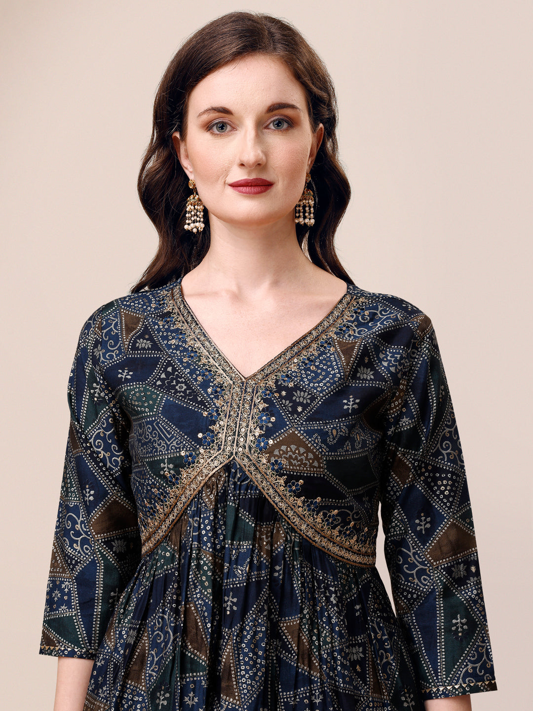 Alia Cut Printed & Embroidered Kurta With Pant & Dupatta Set, Multicolor - Hiral Fashion