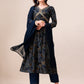 Alia Cut Printed & Embroidered Kurta With Pant & Dupatta Set, Multicolor - Hiral Fashion