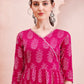 Angarakha Style Anarkali Printed Kurta With Pant And Dupatta Set, Multicolor - Hiral Fashion