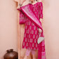 Angarakha Style Anarkali Printed Kurta With Pant And Dupatta Set, Multicolor - Hiral Fashion