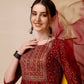 Bandhni Printed & Embroidered Kurta With Pant And Dupatta Set, Multicolor - Hiral Fashion