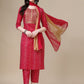 Bandhani Printed & Embroidered Kurta With Pant & Dupatta Set, Multicolor - Hiral Fashion