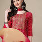 Bandhani Printed & Embroidered Kurta With Pant & Dupatta Set, Multicolor - Hiral Fashion