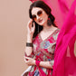 Alia Cut Floral Printed & Embroidered Rayon Kurta With Pant & Dupatta, Multicolor - Hiral Fashion