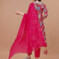 Alia Cut Floral Printed & Embroidered Rayon Kurta With Pant & Dupatta, Multicolor - Hiral Fashion
