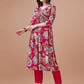 Alia Cut Floral Printed & Embroidered Rayon Kurta With Pant & Dupatta, Multicolor - Hiral Fashion
