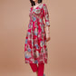 Alia Cut Floral Printed & Embroidered Rayon Kurta With Pant & Dupatta, Multicolor - Hiral Fashion