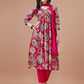 Alia Cut Floral Printed & Embroidered Rayon Kurta With Pant & Dupatta, Multicolor - Hiral Fashion