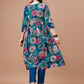Alia Cut Floral Printed & Embroidered Rayon Kurta With Pant & Dupatta, Multicolor - Hiral Fashion