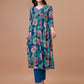 Alia Cut Floral Printed & Embroidered Rayon Kurta With Pant & Dupatta, Multicolor - Hiral Fashion