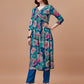 Alia Cut Floral Printed & Embroidered Rayon Kurta With Pant & Dupatta, Multicolor - Hiral Fashion