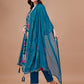 Alia Cut Floral Printed & Embroidered Rayon Kurta With Pant & Dupatta, Multicolor - Hiral Fashion