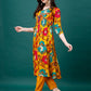 Alia Cut Hand Embroidered & Printed Pure Chinon Kurta With Pant & Dupatta, Multicolor - Hiral Fashion